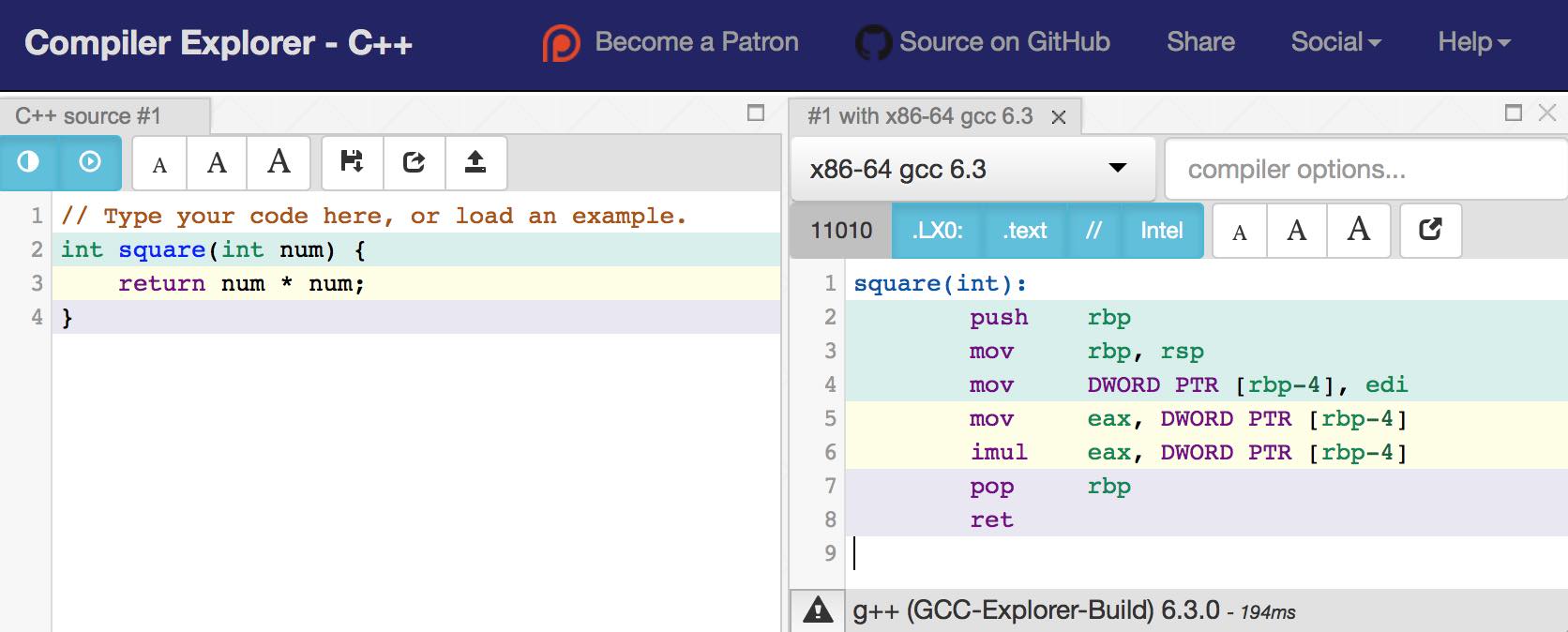 超便利!C言語のアセンブラ出力を即確認できるサイト|compiler-explorer | ハングスタック